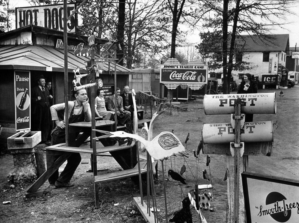 Coca-Cola is on sale at Jimmie's Trailer Camp on U.S. 1, outside Washington, D.C., in 1938.