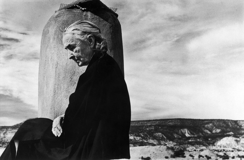 Artist Georgia O'Keeffe at her home in New Mexico, 1968.