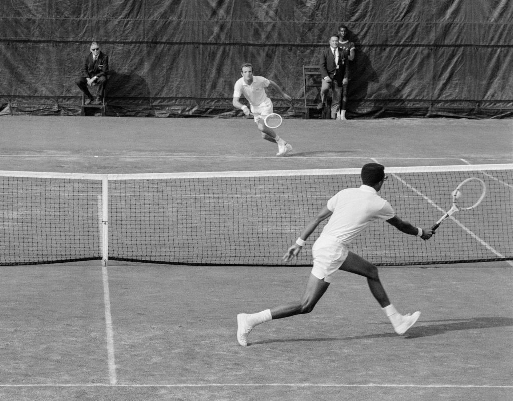 Arthur Ashe at the 1968 US Open Tennis Championships, September 9-10, 1968. Photo by John G. Zimmerman.